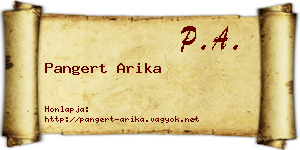 Pangert Arika névjegykártya